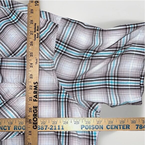 Wrangler Men’s Wrancher Plaid Short-Sleeved Snap Button Shirt 2XLT - Picture 4 of 6